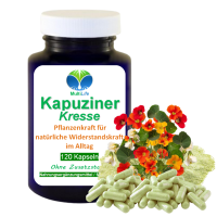 Kapuzinerkresse 120 Kapseln Senföle für Immunsystems & Abwehrkräfte - 100% Natur pur. OHNE Zusatzstoffe.