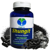 Schungit Edelschungit Elite Shungite 120 Kapseln Premium Qualität aus der Zazhoginskij-Mine Karelien. OHNE ZUSATZSTOFFE.