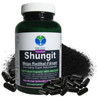 Edelschungit Schungit Elite Shungite 120 Pulver Kapseln. Premium Qualität aus Karelien. 100% NATUR pur! OHNE ZUSATZSTOFFE.