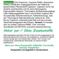 Red Chili F-BURNER 120 Kapseln Capsicum Cayenne Pfeffer Capsaicin NATUR pur OHNE Zusatzstoffe