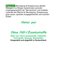 LAVENDEL pur [STRESS & NERVEN-KRAUT] 360 Blüten Pulver Kapseln nach Hildegard von Bingen für Beruhigung + Entspannung & schöner Schlaf + GUTE NACHT [ohne ZUSATZSTOFFE].