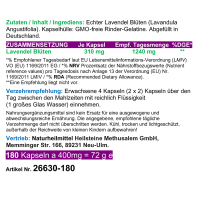 LAVENDEL pur 720 Kapseln Ruhe finden, entspannen, abschalten. Balance und Gelassenheit im Alltag & gute Nacht. Natur pur - Ohne ZUSATZSTOFFE