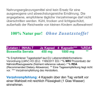 Weihrauch Kapseln Indischer Boswellia Serrata 120 Pulver Kapseln