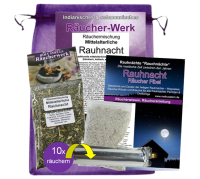 Rauhnächte 6-tlg Räucherset MITTELALTERLICHE RAUHNACHT 20-Kräuter Räuchermischung, Rauhnachtfibel, Räucherzubehör.