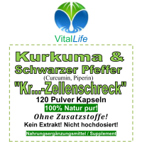 Kurkuma & Schwarzer Pfeffer 120 Pulver Kapseln