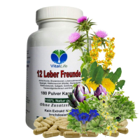 LEBER vital Komplex 180 KAPSELN 12 Leberfreunde Leberkräuter Bitterkräuter Bitterstoffe MARIENDISTEL ARTISCHOCKE LÖWENZAHN WERMUT ENZIAN...100% NATUR pur. OHNE Zusatzstoffe.