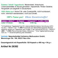 Leber 3 Kräuter Mariendistel Artischocke Löwenzahn 120 Pulver Kapseln