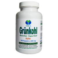 GRÜNKOHL Kale 180 Kapseln Sulforaphan Lutein ANTIOXIDANTIEN BASISCHES Superfood. 100% NATUR pur [OHNE ZUSATZSTOFFE]