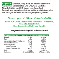 GRÜNKOHL Kale 120 Kapseln Sulforaphan Lutein ANTIOXIDANTIEN BASISCHES Superfood. 100% NATUR pur [OHNE ZUSATZSTOFFE]