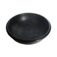 Räucherschale Räuchergefäß Naturstein (Speckstein) zum räuchern und Ausräuchern für jedes Räucherwerk, Hausreinigung und Rauhnächte [10cm Ø schwarz mit Räucheranleitung, Täschchen]