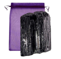 Schwarzer Turmalin Schutzstein [800-900g] SCHÖRL | Energievampire abwehren! ►Mit Täschchen.