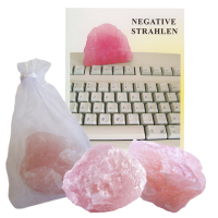 Rosenquarz Set 3x Rohsteine ca. 6cm