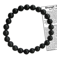Schungit Stein Energie Edelstein SCHMUCK Armband 8mm (Karelien)