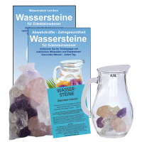 Edelsteinwasser Grundmischung 5-tlg Set Wassersteine + 0,5 Liter Krug