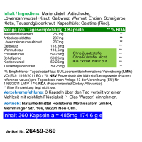 Leber FIT 9 Leberkräuter & Bitterkräuter 360 Kräuter Kapseln