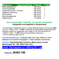 Leber Wohl 7 Leberkräuter & Bitterstoffe 180 Kräuter Kapseln