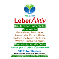 Leber Aktiv 9 Bitterkräuter Alpenbitter Kräuterbitter 180 Kapseln