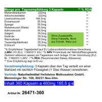 Leber Vital Komplex 360 Leberkapseln 12 Kräuter plus Bitterstoffe mit Mariendistel, Artischocke, Löwenzahn, Enzian, Spargel, Klette, Erdrauch, Kalmus, Galgant, Goldrute, Wermut und Tausendgüldenkraut. 100% NATUR pur. OHNE Zusatzstoffe.