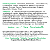 Leber Vital Komplex 12 KRÄUTER plus BITTERSTOFFE 120 Leberkapseln mit Mariendistel Artischocke Löwenzahn Enzian Klette Wermut Spargel uvm. 100% NATUR pur. OHNE Zusatzstoffe.