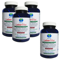 Leber Vital Komplex 12 KRÄUTER plus BITTERSTOFFE 720 (4x180) Leberkapseln mit Mariendistel Artischocke Löwenzahn Enzian Klette Wermut Spargel uvm. 100% NATUR pur. OHNE Zusatzstoffe. 3+1 Dose GRATIS.