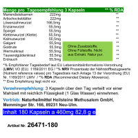 Leber Vital Komplex 720 (4x180) Leberkapseln 12 Kräuter plus Bitterstoffe mit Mariendistel, Artischocke, Löwenzahn, Enzian, Spargel, Klette, Erdrauch, Kalmus, Galgant, Goldrute, Wermut und Tausendgüldenkraut. 100% NATUR pur. OHNE Zusatzstoffe.
