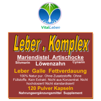 Leber Komplex Leber Galle Fettverdauung 120 Kräuter Kapseln