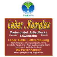 Leber Komplex Leber Galle Fettverdauung 360 Kräuter Kapseln