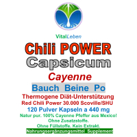 Red Chili F-BURNER CAPSICUM 120 Kapseln Fettverbrenner SEXY BOOTY, SHAPY BODY, TRAUMFIGUR. POWER-Diät Unterstützung & (Fett) Stoffwechsel [ Bauch Beine Po ] OHNE Zusatzstoffe!