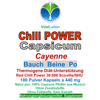 Red Chili F-BURNER CAPSICUM 720 (4x180) Kapseln Fettverbrenner SEXY BOOTY, SHAPY BODY, TRAUMFIGUR. POWER-Diät Unterstützung & (Fett) Stoffwechsel [ Bauch Beine Po ] OHNE Zusatzstoffe!