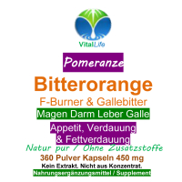Bitterorange F-Burner & Gallebitter 360 Pulver Kapseln