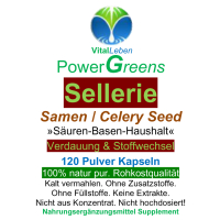 Selleriesamen Celery Seed 120 Pulver Kapseln reine Sellerie Samen nach Hildegard von Bingen. 100% NATUR pur. OHNE ZUSAZSTOFFE. OHNE FÜLLSTOFFE.