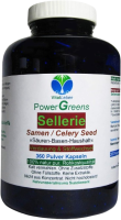 Selleriesamen Celery Seed 360 Pulver Kapseln reine Sellerie Samen nach Hildegard von Bingen. 100% NATUR pur. OHNE ZUSAZSTOFFE. OHNE FÜLLSTOFFE.