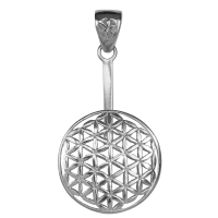 Shungit 6-tlg Set Donut Anhänger mit Blume des Lebens + 8mm Armband