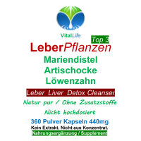 Leber Pflanzen TOP 3 Mariendistel + Artischocke + Löwenzahn 360 Kapseln