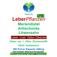 Leber Pflanzen TOP 3 Mariendistel + Artischocke + Löwenzahn 720 Kapseln