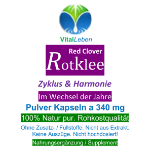Rotklee Red Clover Zyklus & Harmonie 120 Pulver Kapseln