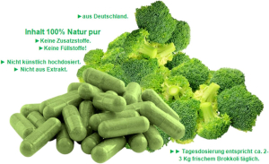 BROKKOLI Broccoli Sulforaphan & Indol-3-Carbinol 360 Kapseln - Antioxidantien & Vitamine C E K, B-Komplex + Calcium Magnesium Eisen Kalium Selen uvm [OHNE ZUSATZSTOFFE].