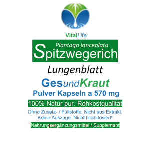Spitzwegerich Lungenblatt 120 Pulver Kapseln