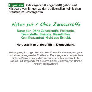 Spitzwegerich Lungenblatt 720 Pulver Kapseln