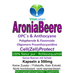 Aronia Beeren OPC Cell Zell/Protect 720 Kapseln Vitamine & Mineralien 3 + 1 Bonus