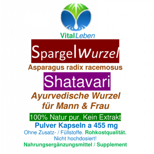 Spargel Spargelwurzel 120 Kapseln Asparagus, Shatavari NATUR ADAPTOGEN. OHNE Zusatzstoffe.