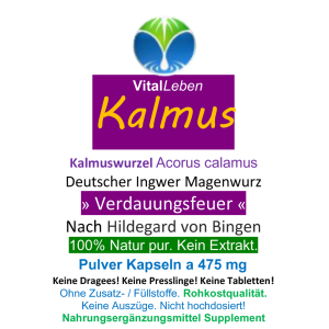 Kalmus-Wurzel nach Hildegard von Bingen 120 Pulver Kapseln