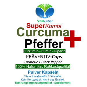 SuperKombi Curcuma & Schwarzer Pfeffer 180 Pulver Kapseln