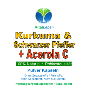 Kurkuma Schwarzer Pfeffer & Acerola 180 Kapseln