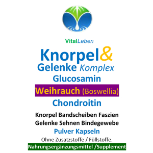 Weihrauch Knorpel & Gelenke Komplex + Glucosamin & Chondroitin 720 Pulver Kapsen 3 + 1 KOSTENLOS