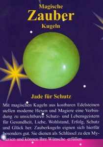 Grüne Jade Zauberkugel 5cm mit Zauberstein magisch