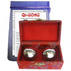 Qui Gong Kugel Paar Silber ca. 3,4 cm