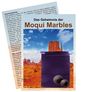 Moqui Marbles Paar Lebende Steine mit Echtheitszertifikat 2x 10mm Ø männlich & weiblich 4-tlg Set.