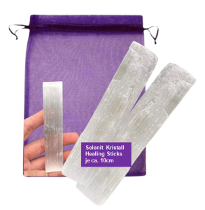 SELENIT Kristall Stab 2x Healing Sticks 10cm Anti-Stress Kristallstücke für Meditation, Ruhe, Entspannung.