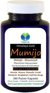 Mumijo Shilajit Maumasil 360 Kapseln ORIGINAL GOLD des HIMALAYA 1:1 Naturprodukt - KEIN Extrakt - OHNE Zusatzstoffe.